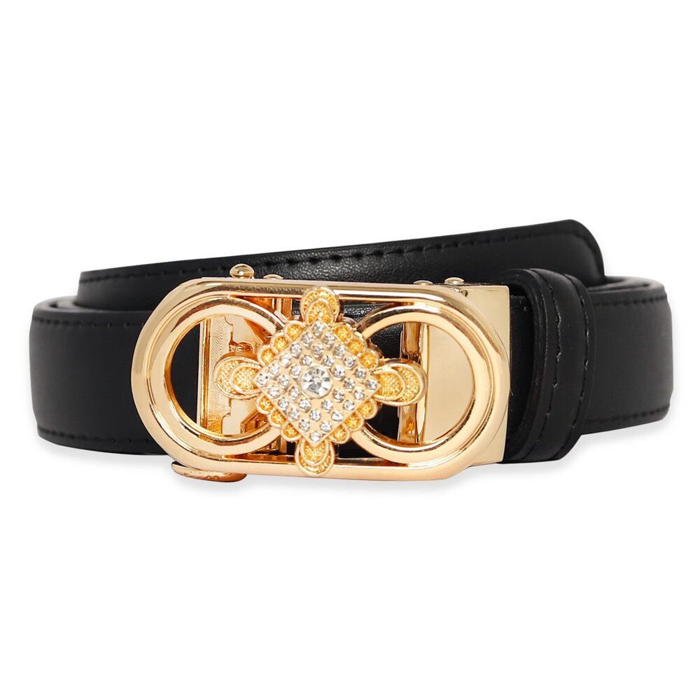 8266 Women's Fashion Classic Metal Buckle Leather Belt With Jeans